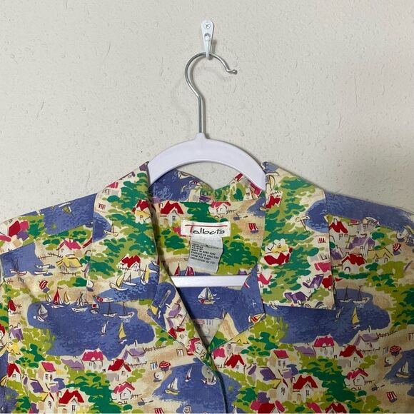 Vintage Talbots Button Up Camp Shirt Blouse Coastal Vacation Women's Size Small - Picture 6 of 12